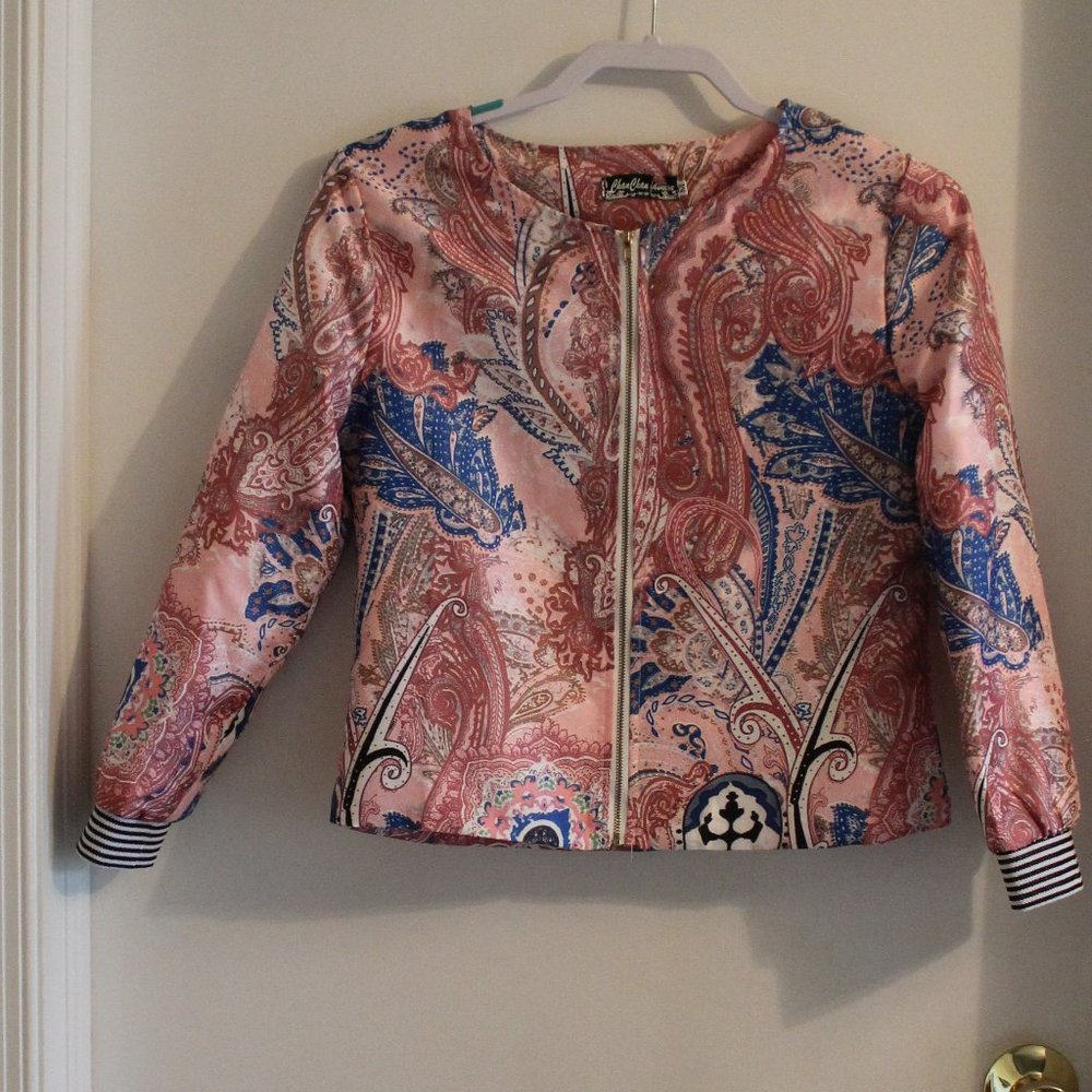 Chan Chan Fashion Pink Paisley Satin Jacket